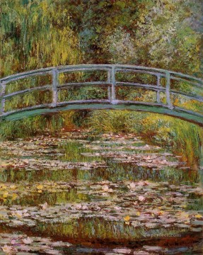  Lily Painting - The Water Lily Pond aka Japanese Bridge Claude Monet Impressionism Flowers